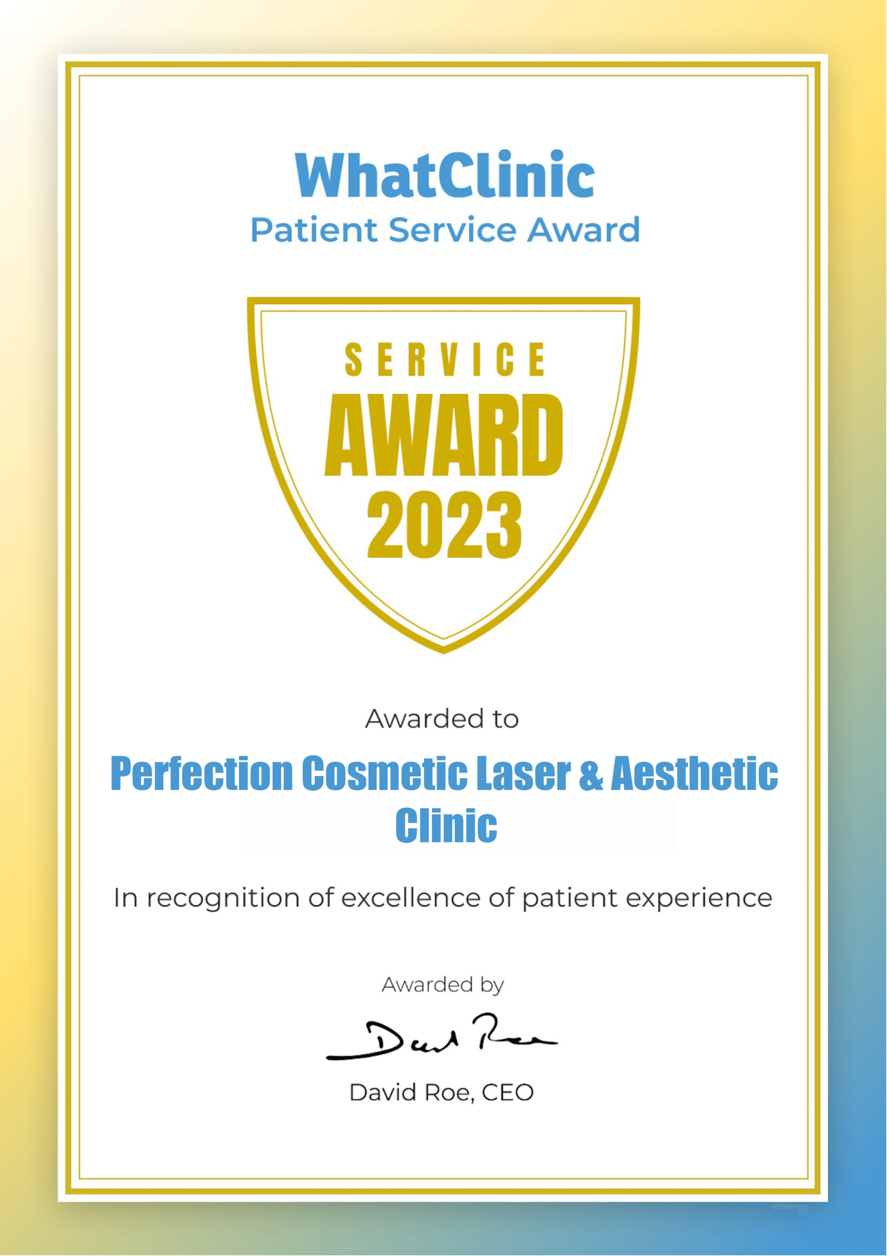 WhatClinic Patient Service Award 2022